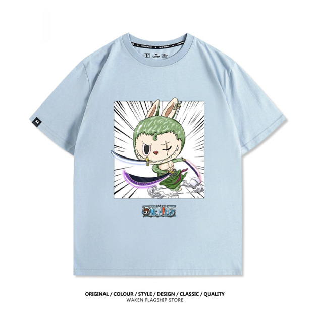 LabubuX海賊索隆 印花T恤-GOODTOYSTUDIO