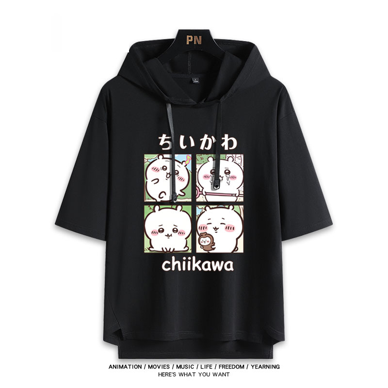 chiikawa吉伊卡哇烏薩奇 連帽短袖T恤-GOODTOYSTUDIO