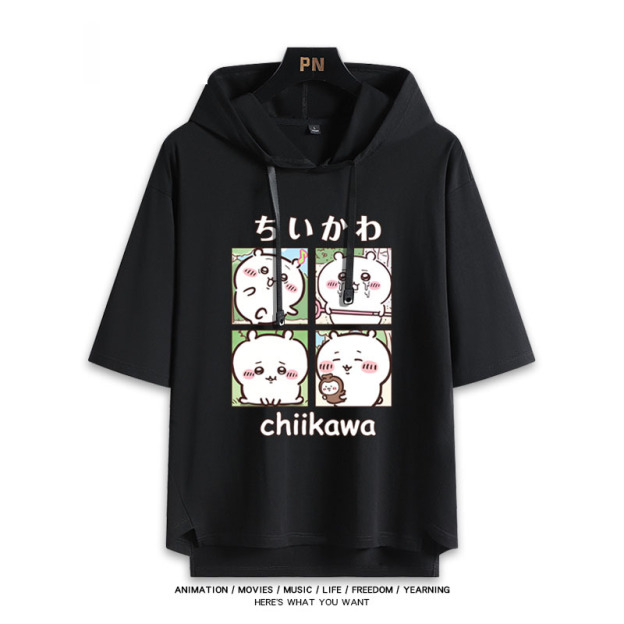 chiikawa吉伊卡哇烏薩奇 連帽短袖T恤-GOODTOYSTUDIO