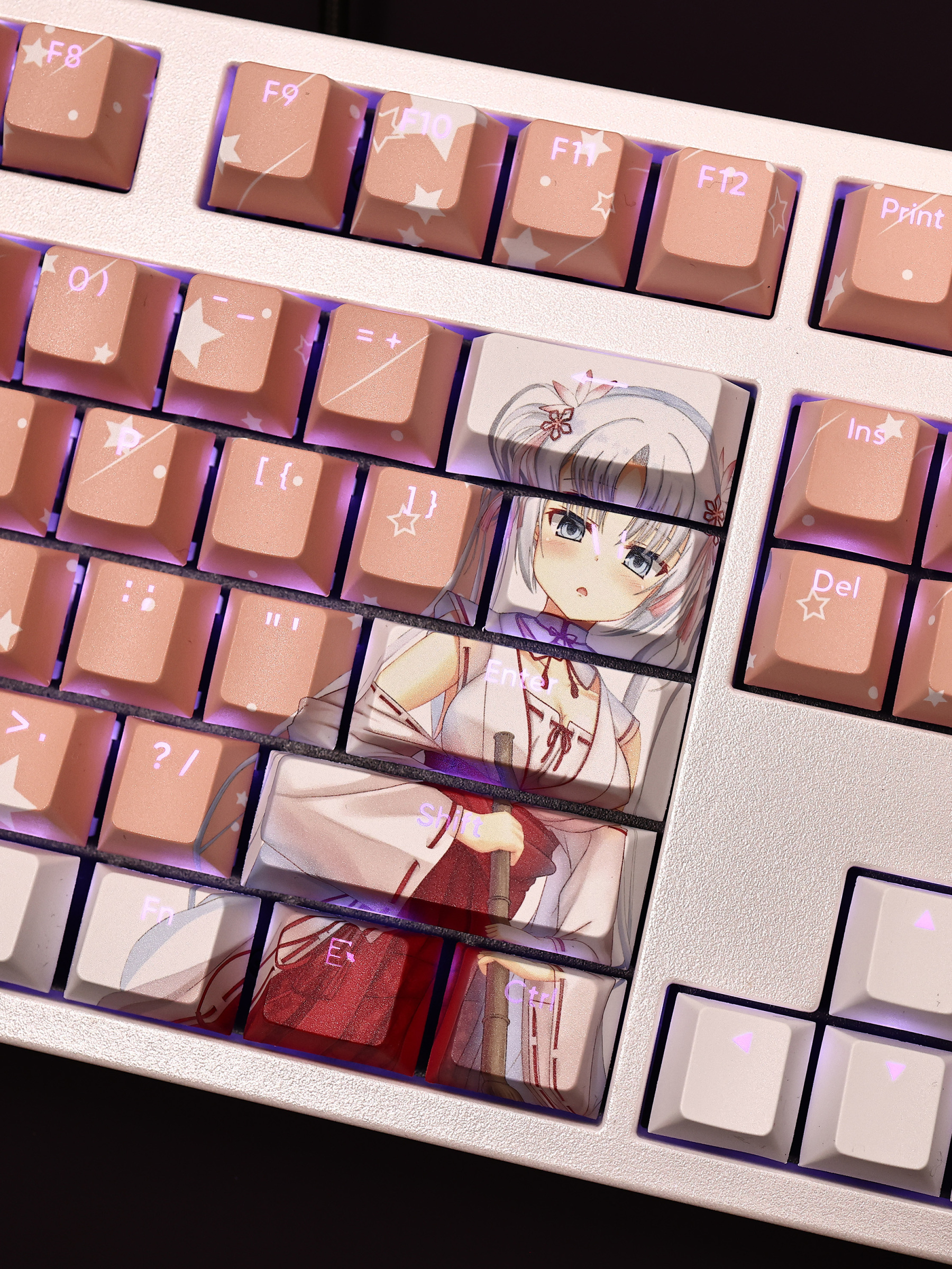 千戀萬花朝武芳乃透光RGB108鍵標準配列衛星軸鍵帽