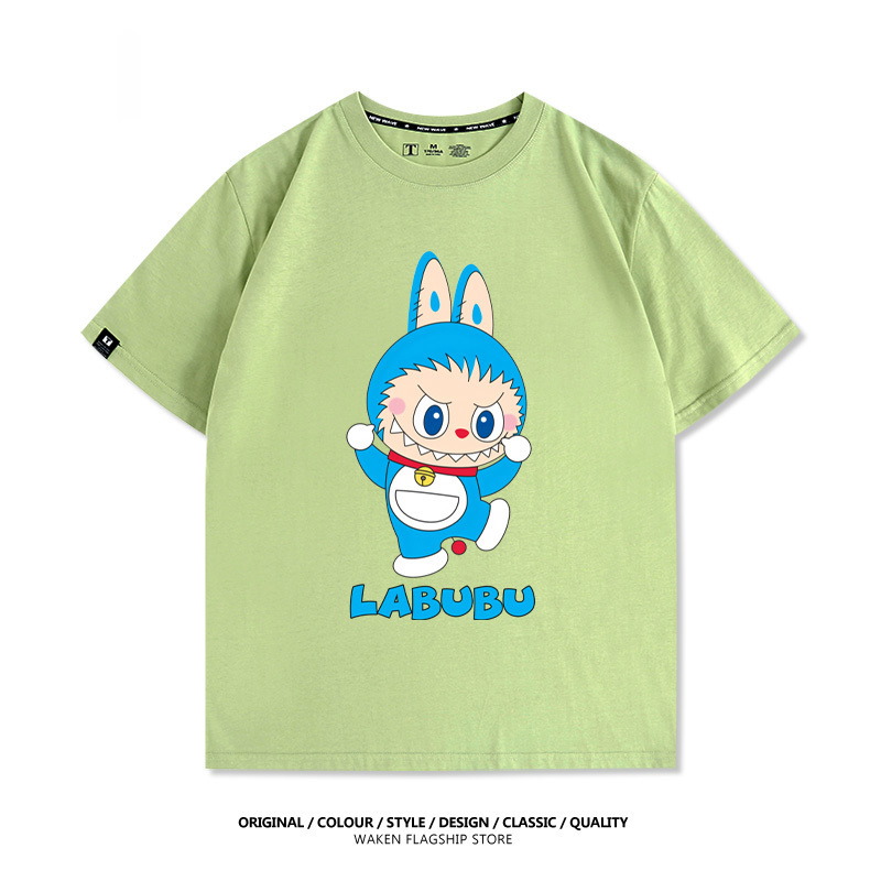 LabubuX哆啦A夢 印花T恤-GOODTOYSTUDIO