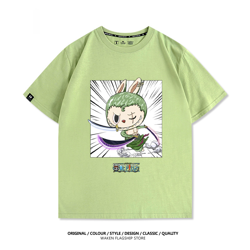 LabubuX海賊索隆 印花T恤-GOODTOYSTUDIO