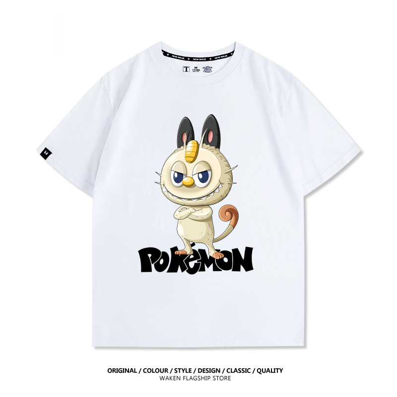 LabubuX寶可夢 印花T恤