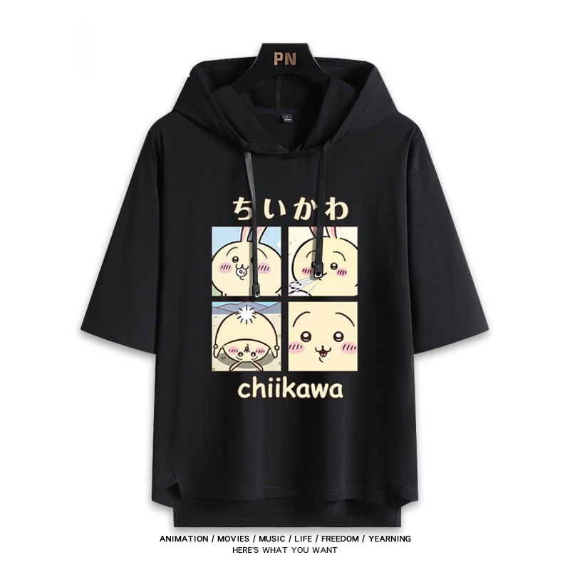 chiikawa吉伊卡哇烏薩奇 連帽短袖T恤-GOODTOYSTUDIO