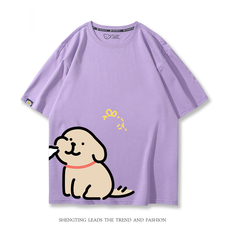 線條小狗 2024親子情侶男女同款 T恤