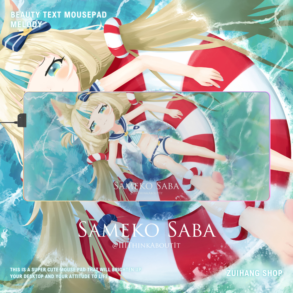 SamekoSaba 主題桌墊 LED遊戲滑鼠墊