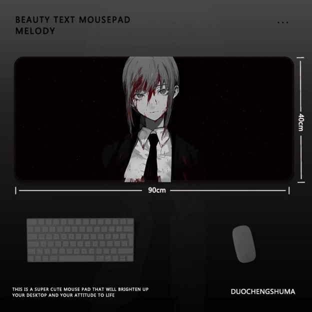 電鋸人瑪奇瑪電競超大遊戲加厚防滑鼠標墊