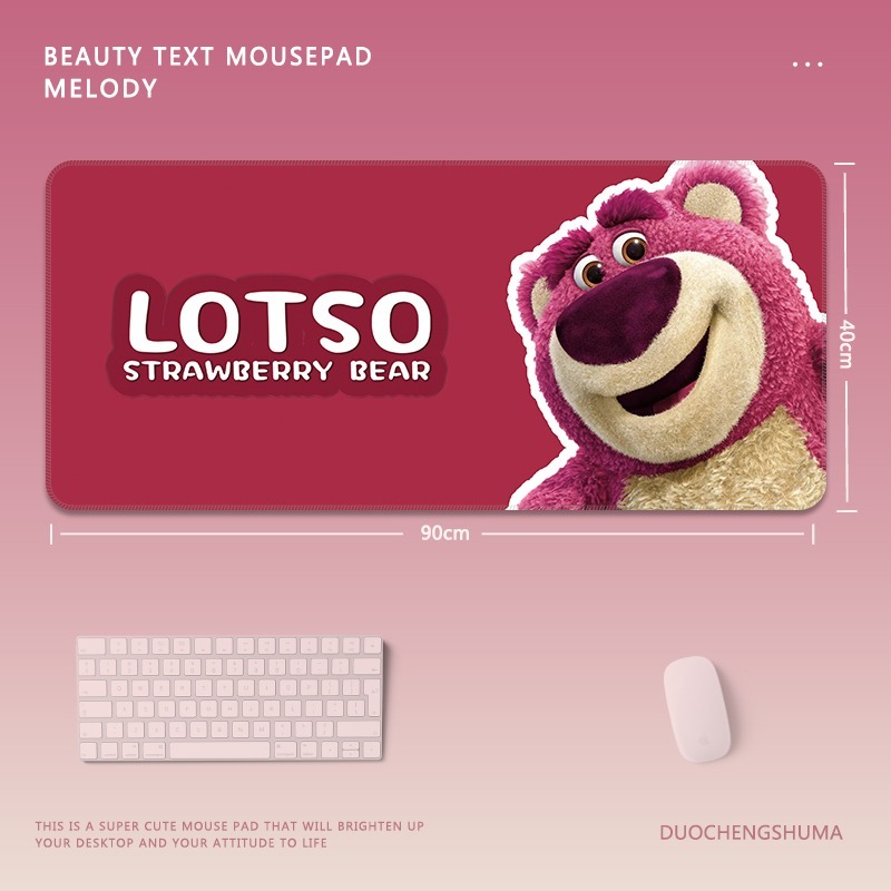 草莓熊 主題桌墊 布質滑鼠墊-GOODTOYSTUDIO