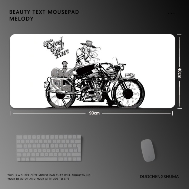 黑白動漫電競超大遊戲加厚防滑鼠標墊