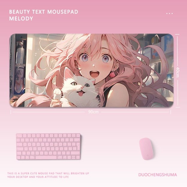 黑貓女孩 主題桌墊 布質滑鼠墊-GOODTOYSTUDIO