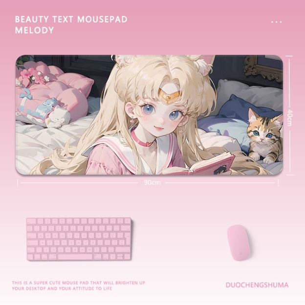 黑貓女孩 主題桌墊 布質滑鼠墊-GOODTOYSTUDIO