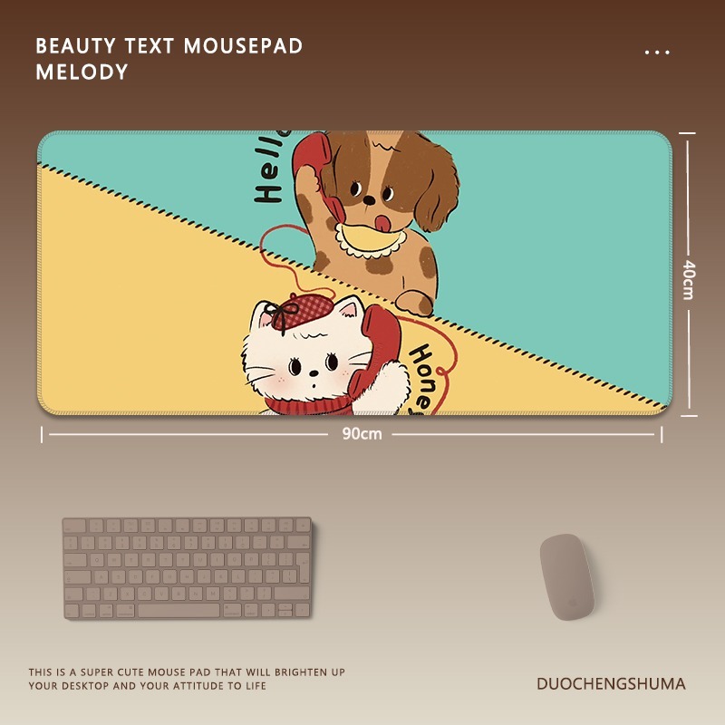 可愛星球小黑貓 主題桌墊 布質滑鼠墊-GOODTOYSTUDIO