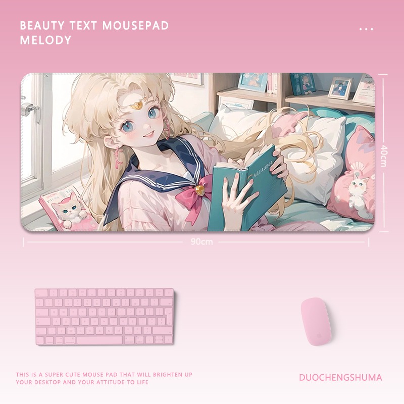 黑貓女孩 主題桌墊 布質滑鼠墊-GOODTOYSTUDIO