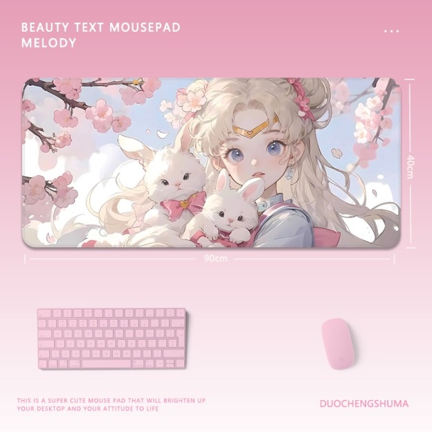 黑貓女孩 主題桌墊 布質滑鼠墊-GOODTOYSTUDIO