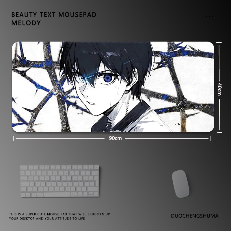 黑白動漫電競超大遊戲加厚防滑鼠標墊