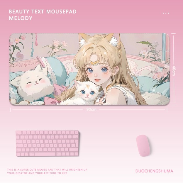 黑貓女孩 主題桌墊 布質滑鼠墊-GOODTOYSTUDIO