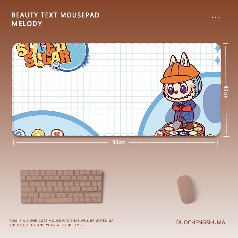 可愛卡通拉布布 主題桌墊 布質滑鼠墊-GOODTOYSTUDIO