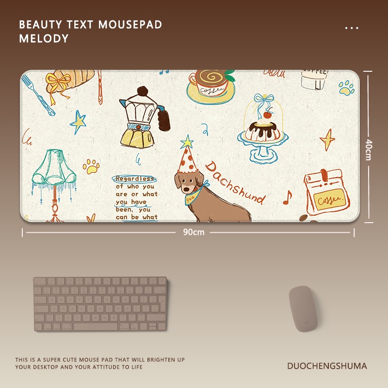 可愛星球小黑貓 主題桌墊 布質滑鼠墊-GOODTOYSTUDIO