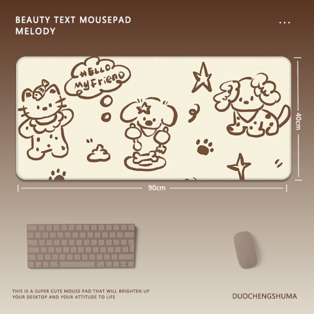 可愛星球小黑貓 主題桌墊 布質滑鼠墊-GOODTOYSTUDIO