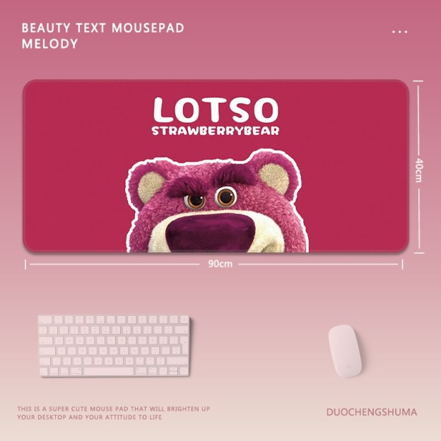 草莓熊 主題桌墊 布質滑鼠墊-GOODTOYSTUDIO