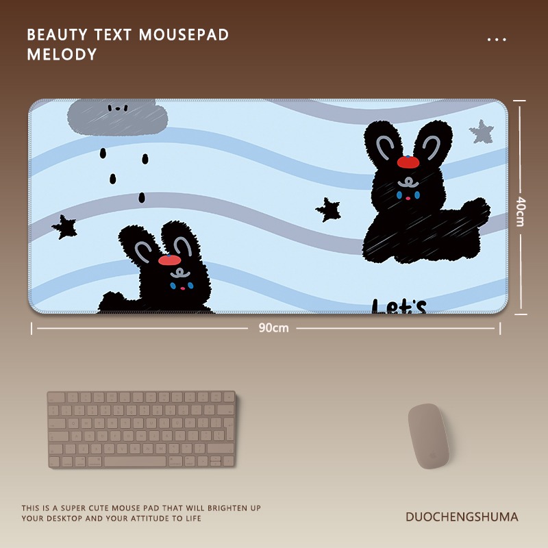 可愛星球小黑貓 主題桌墊 布質滑鼠墊-GOODTOYSTUDIO