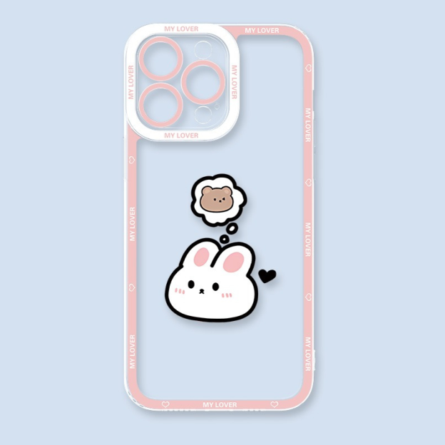 情侶卡通天使眼透明防摔軟殼-GOODTOYSTUDIO