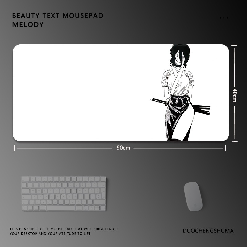 黑白動漫電競超大遊戲加厚防滑鼠標墊
