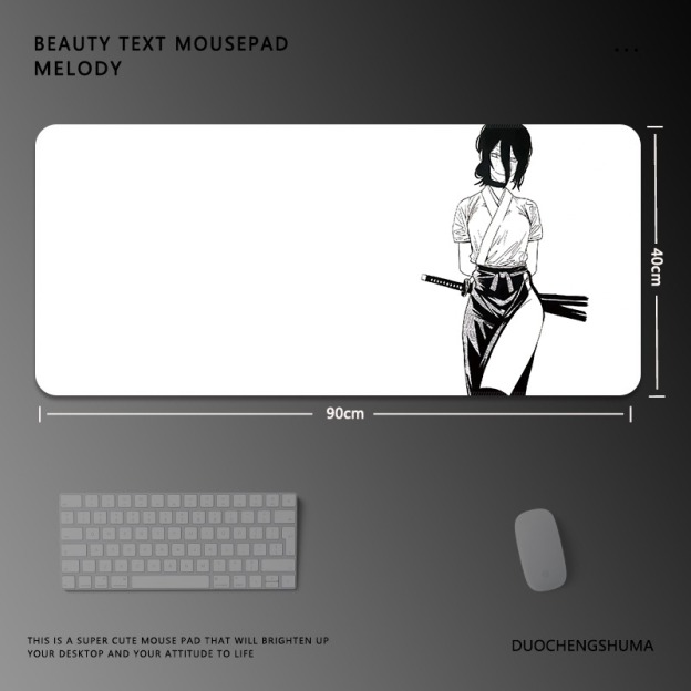 黑白動漫電競超大遊戲加厚防滑鼠標墊