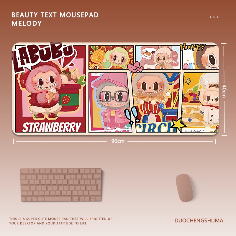 可愛卡通拉布布 主題桌墊 布質滑鼠墊-GOODTOYSTUDIO