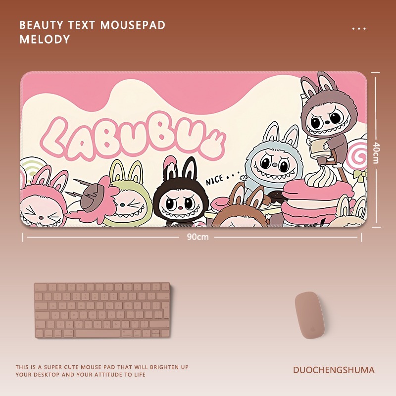 可愛卡通拉布布 主題桌墊 布質滑鼠墊-GOODTOYSTUDIO