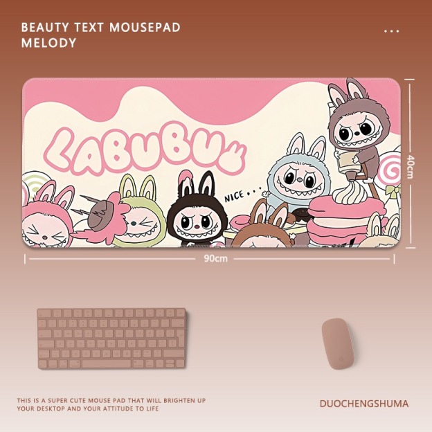 可愛卡通拉布布 主題桌墊 布質滑鼠墊-GOODTOYSTUDIO