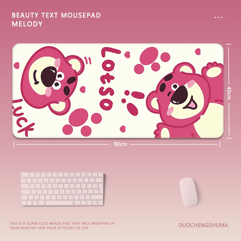 草莓熊 主題桌墊 布質滑鼠墊-GOODTOYSTUDIO