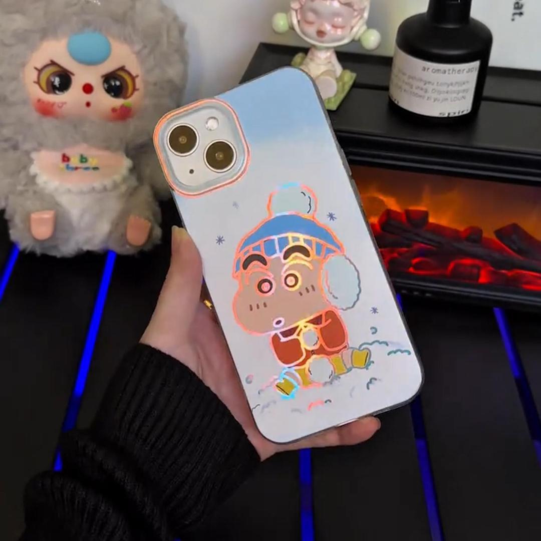 蠟筆小新 極光金漸變手機殼