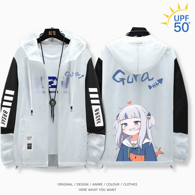 Gawr Gura 噶嗚·古拉全機能抗UV涼感防曬外套白色1