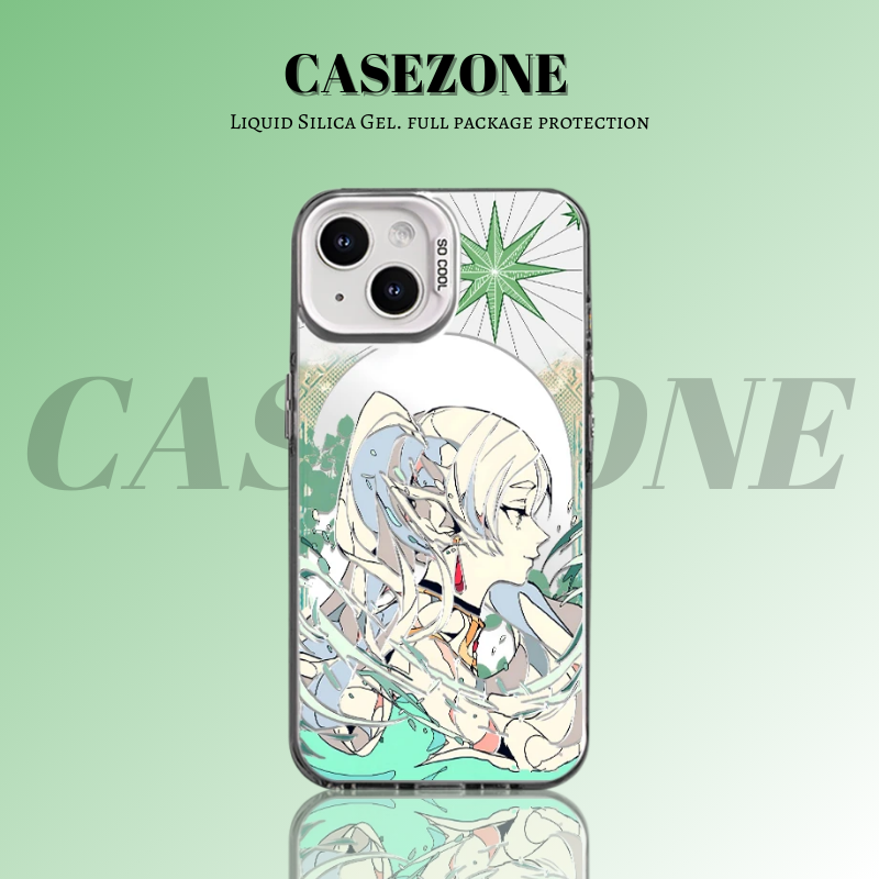 葬送的芙莉蓮 極光/彩銀 線條漸變防摔手機殼-GOODTOYSTUDIO