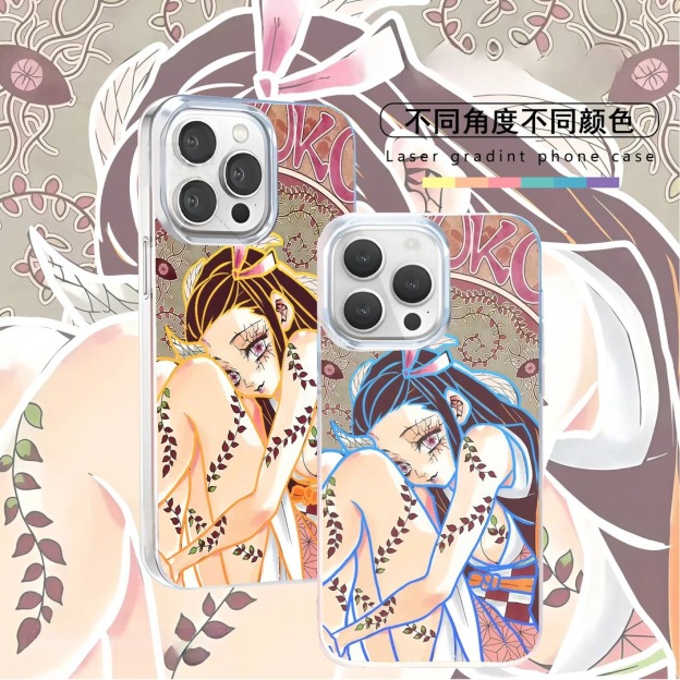 鬼滅之刃 極光/彩銀 線條漸變防摔手機殼-GOODTOYSTUDIO