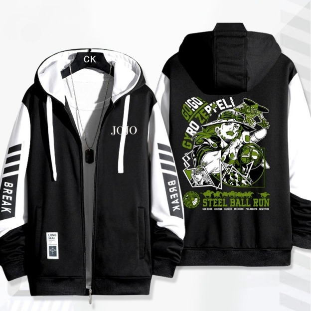 JoJo的奇妙冒險 飆馬野郎 手繪連帽衫 春秋舒適外套