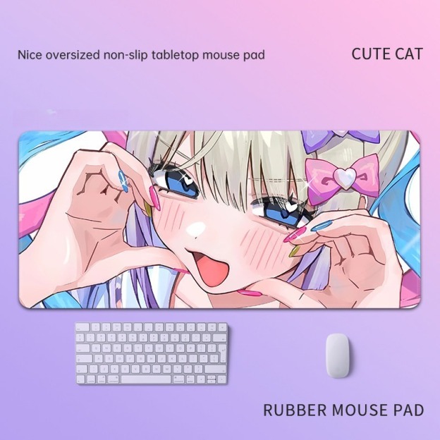 主播女孩重度依賴 主題桌墊 布質滑鼠墊