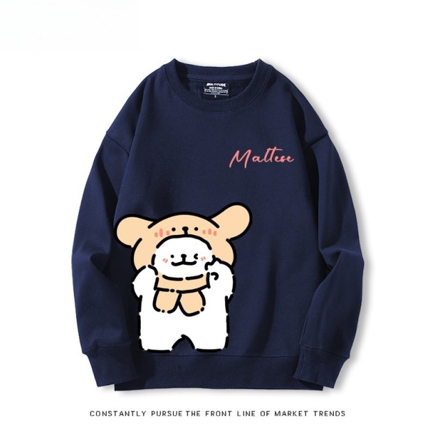 線條小狗 聯名親子情侶裝 圓領長袖