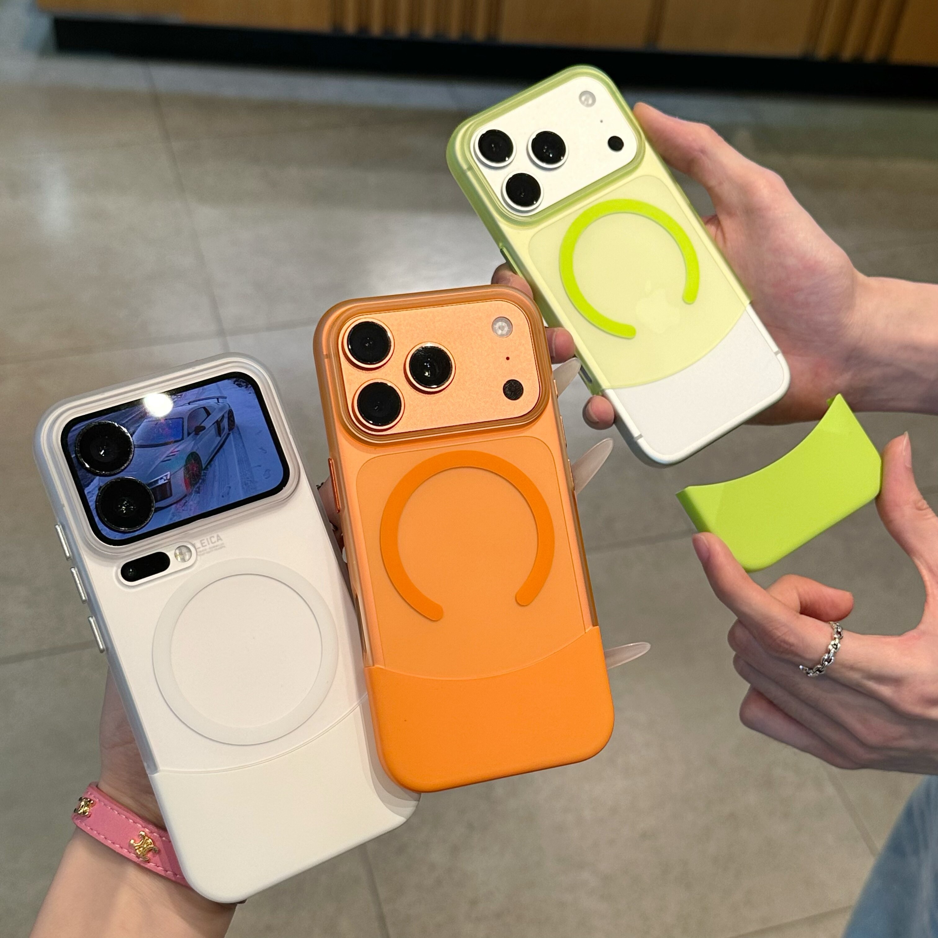IPhone系列 高級感磨砂膚感上下拼接Magsafe磁吸手機殼