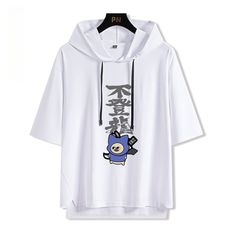 魔物獵人呆貓艾露貓搞怪  連帽短袖T恤