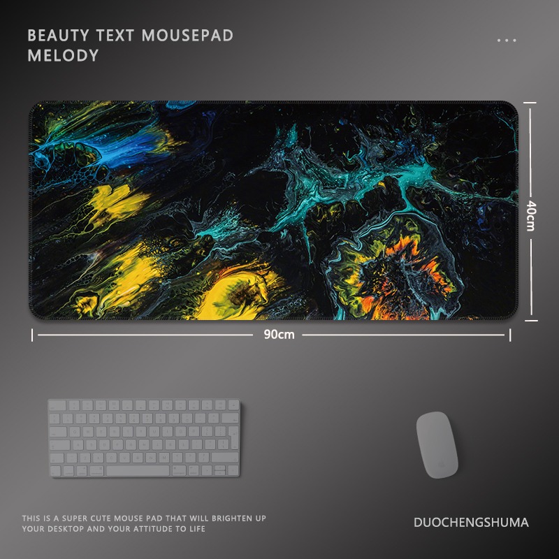 油畫暈染電競超大遊戲加厚防滑鼠標墊
