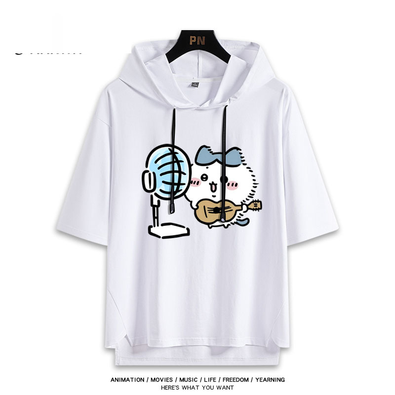 烏薩奇小八吹風扇吉伊卡哇 連帽短袖T恤-GOODTOYSTUDIO