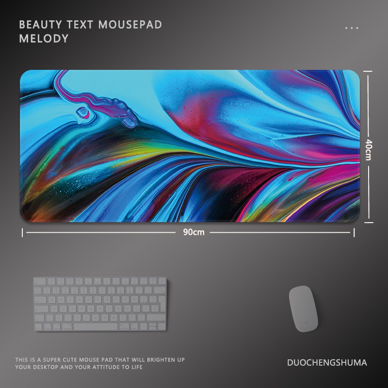 油畫暈染電競超大遊戲加厚防滑鼠標墊