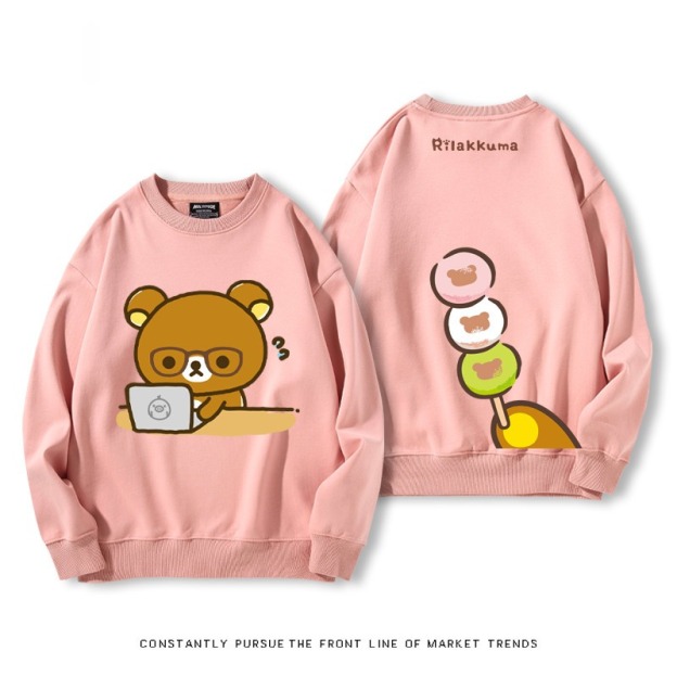 日系拉拉熊 秋冬新款 親子情侶裝圓領長袖