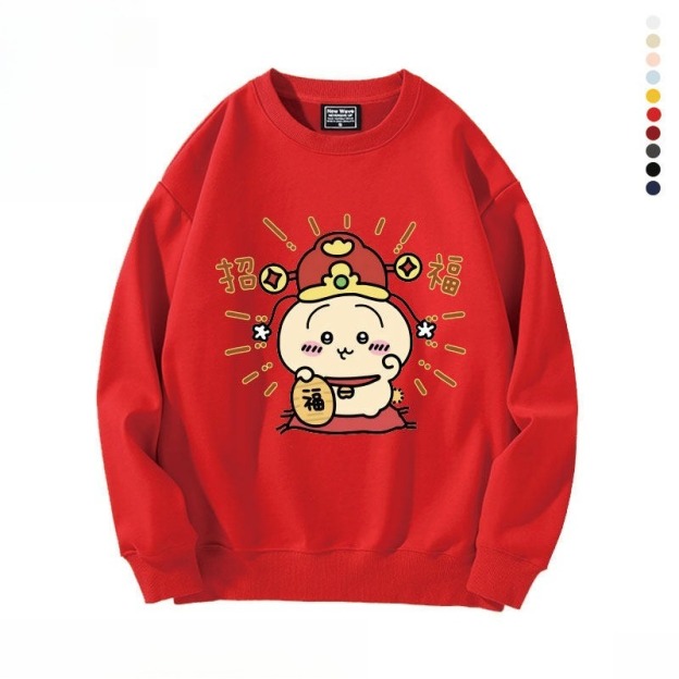 新年chiikawa 2026秋冬新款親子情侶裝 圓領長袖/連帽衛衣