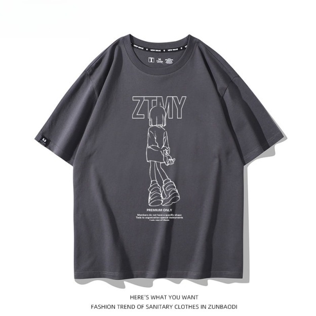 永遠是深夜有多好 2026親子情侶男女同款 印花短袖T恤