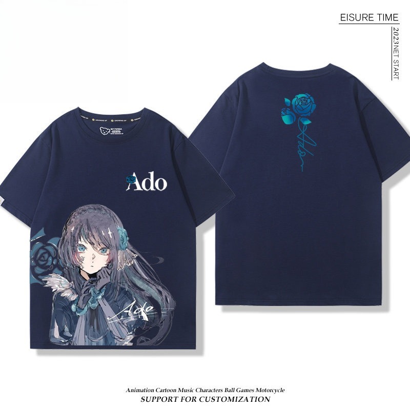Ado歌手 2026親子情侶男女同款 印花短袖T恤