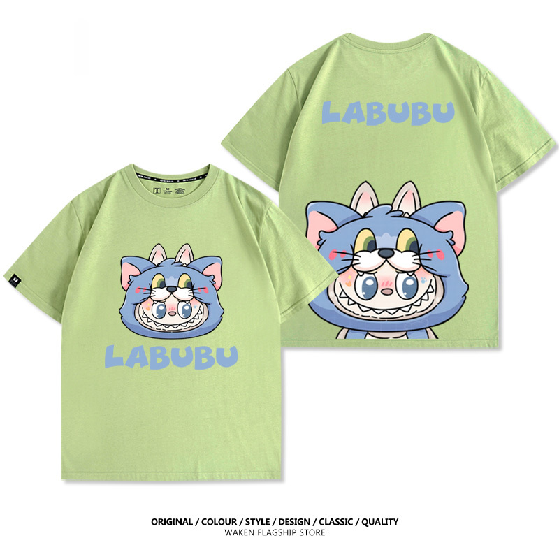 LabubuX湯姆貓與傑利鼠 印花T恤-GOODTOYSTUDIO