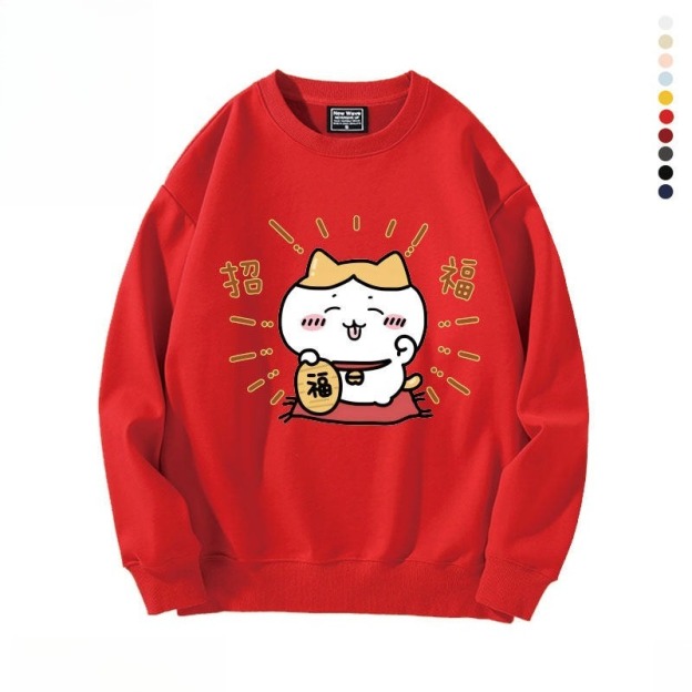 新年chiikawa 2026秋冬新款親子情侶裝 圓領長袖/連帽衛衣